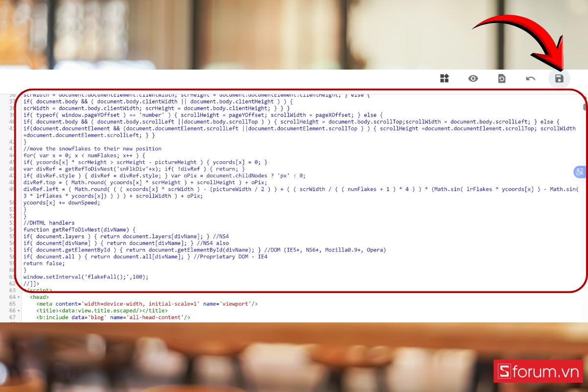 Cách chèn hiệu ứng hoa mai rơi vào Blogspot (Blogger) 3