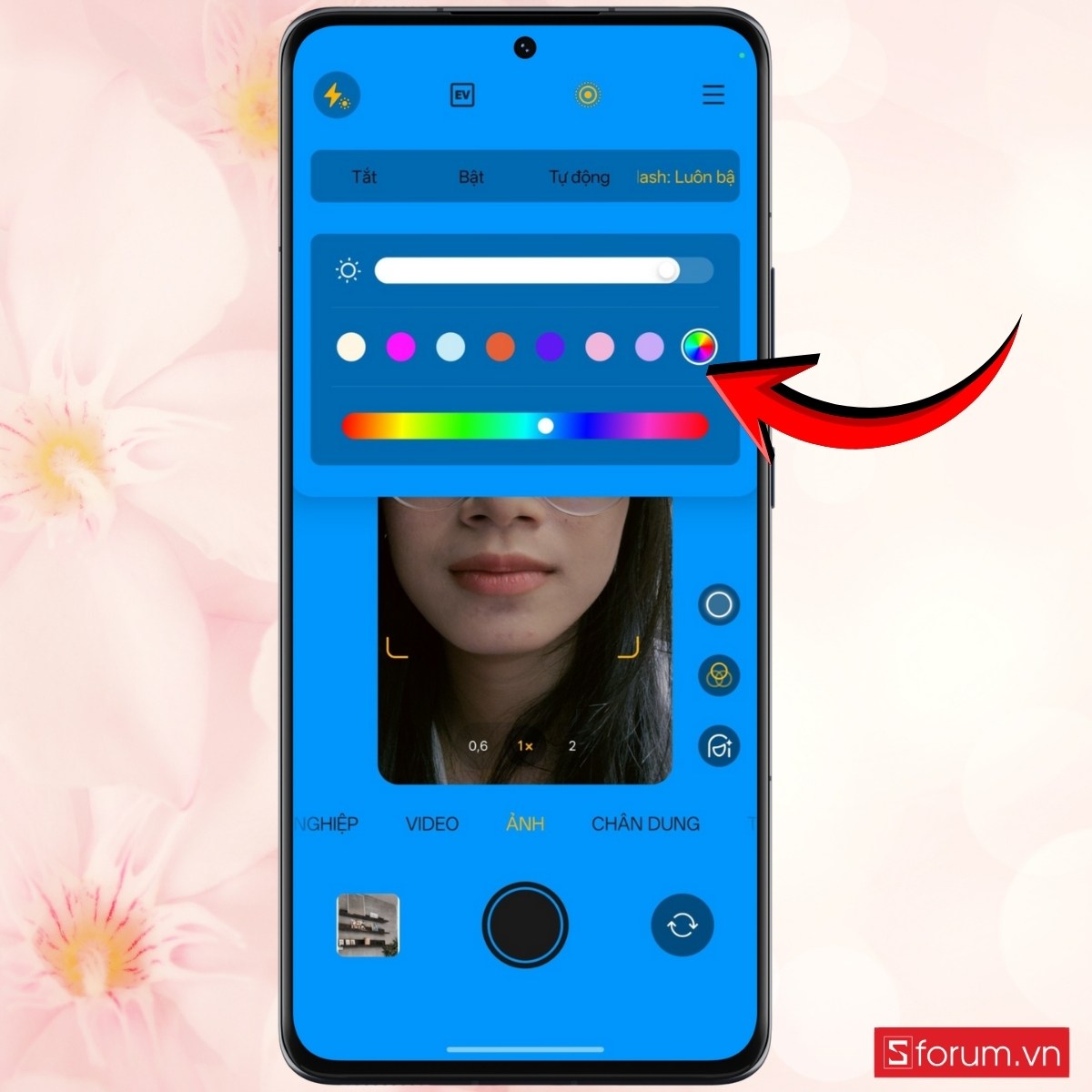 Cách sử dụng đèn Selfie đa sắc để có ảnh đẹp nhất chọn màu