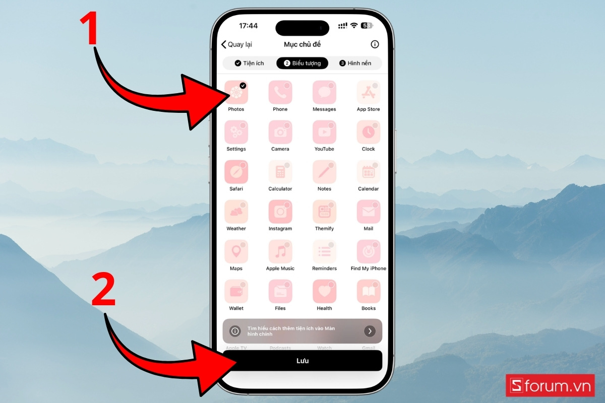 Hướng dẫn đổi icon chủ đề 8/3 trên iPhone với Themify bước 7