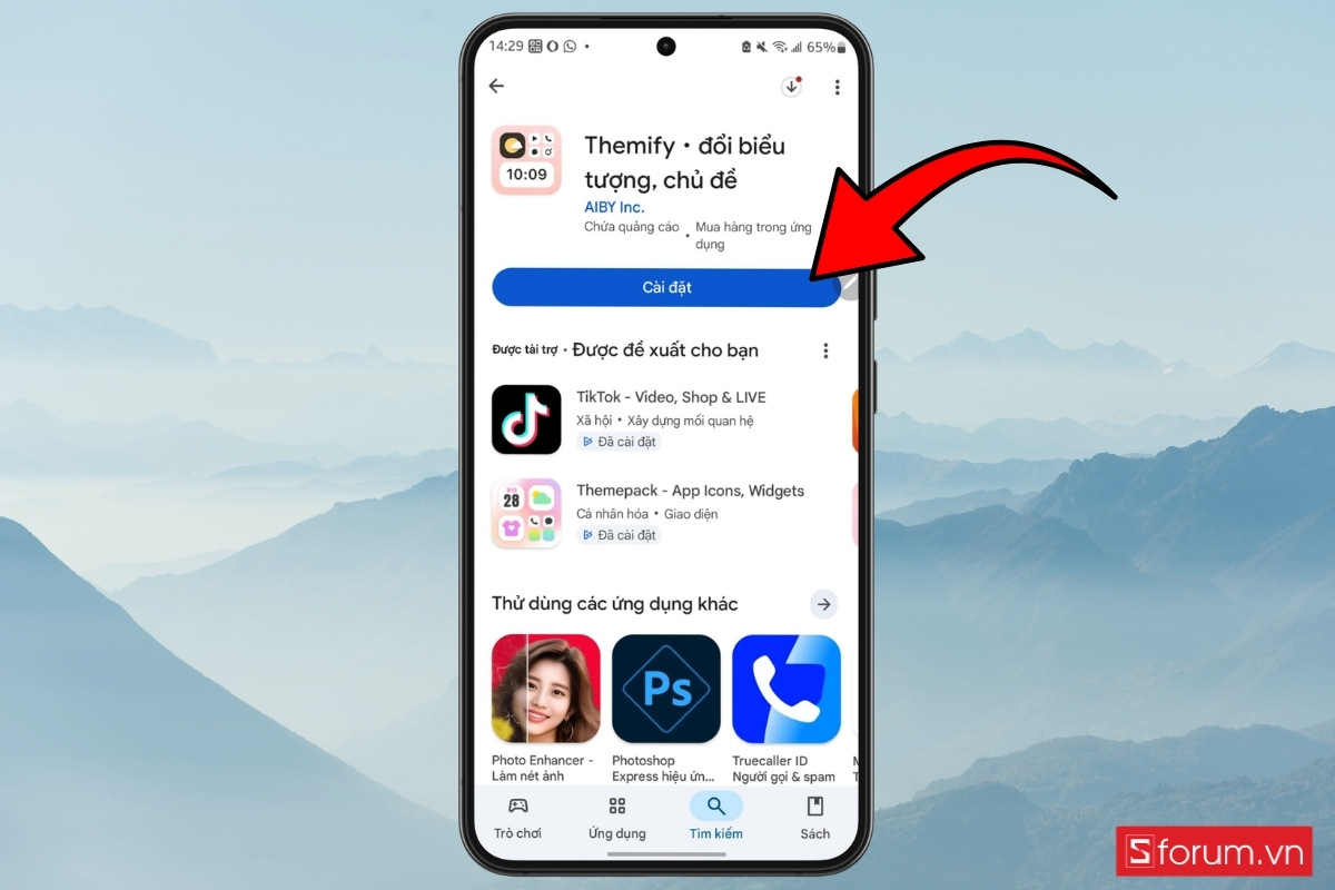 Hướng dẫn đổi icon ứng dụng chủ đề 8/3 trên Android bằng Themify bước 1