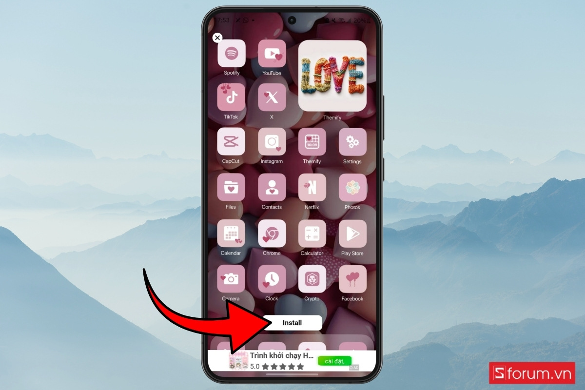 Hướng dẫn đổi icon ứng dụng chủ đề 8/3 trên Android bằng Themify bước 4