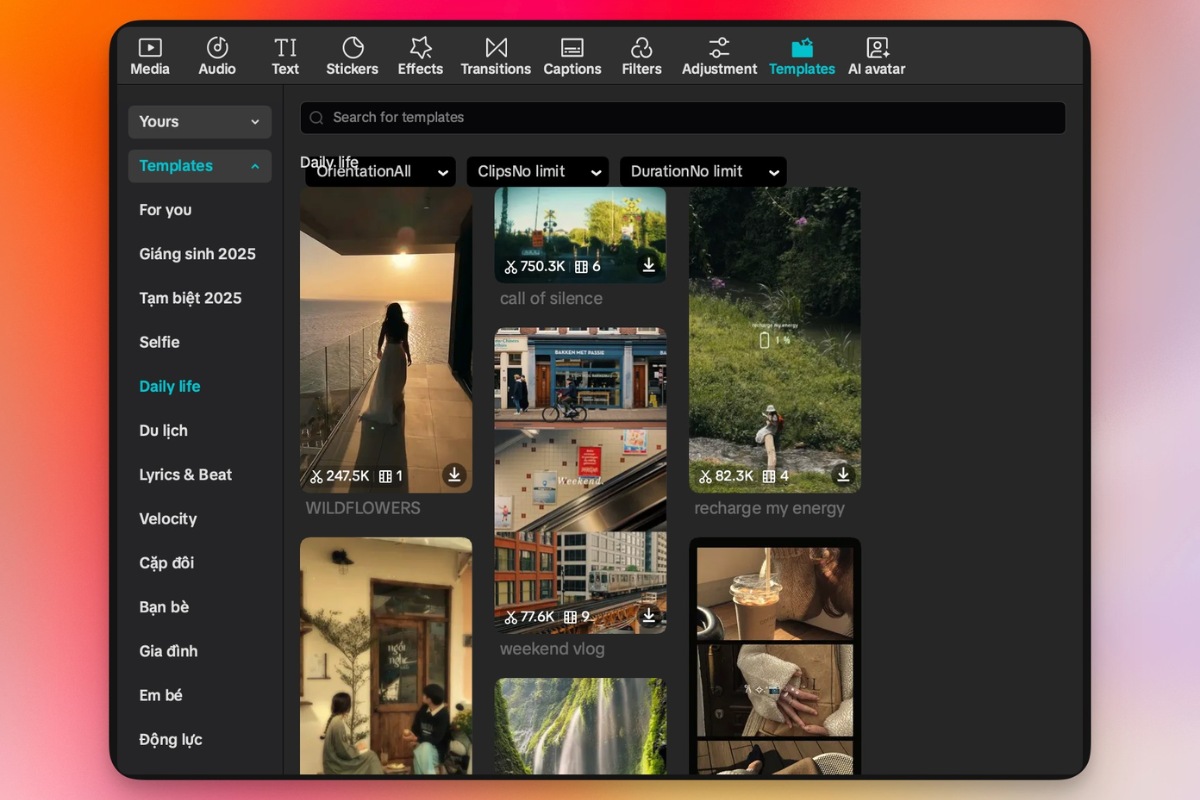 Dùng template trên CapCut PC chỉnh video đơn giản mà hiệu quả