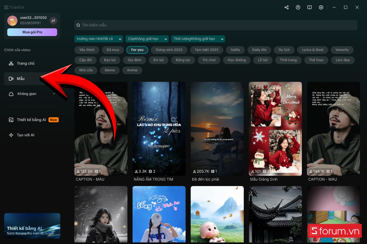 Hướng dẫn cách dùng template trên CapCut PC 4