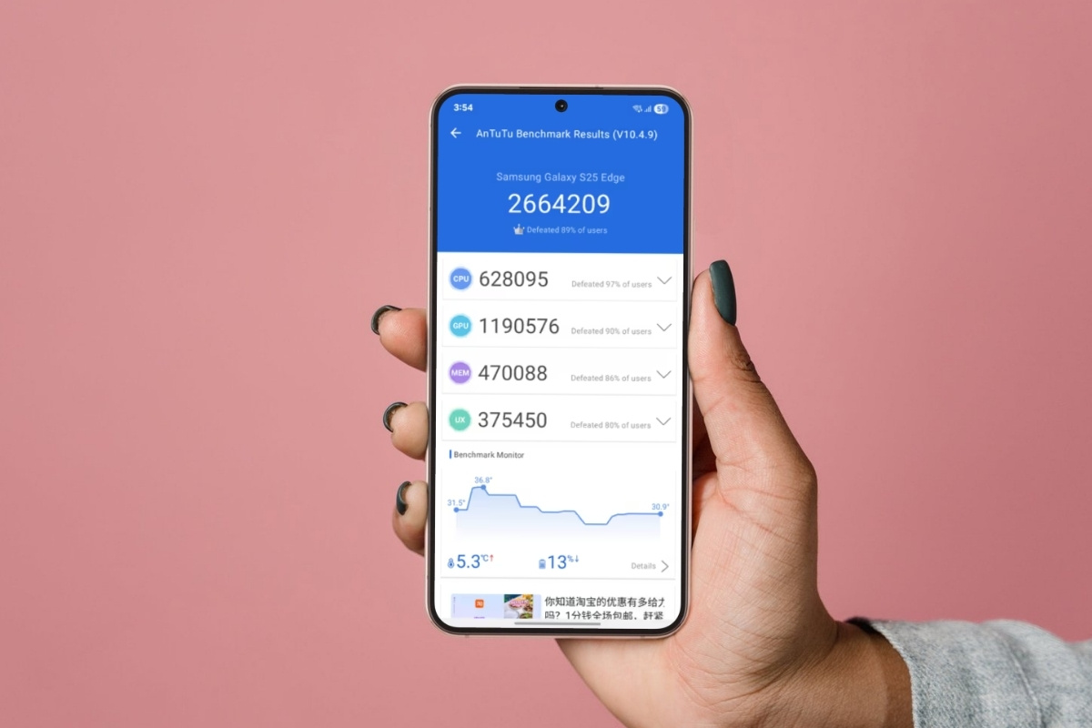 Galaxy S25 Edge đạt bao nhiêu điểm AntuTu?