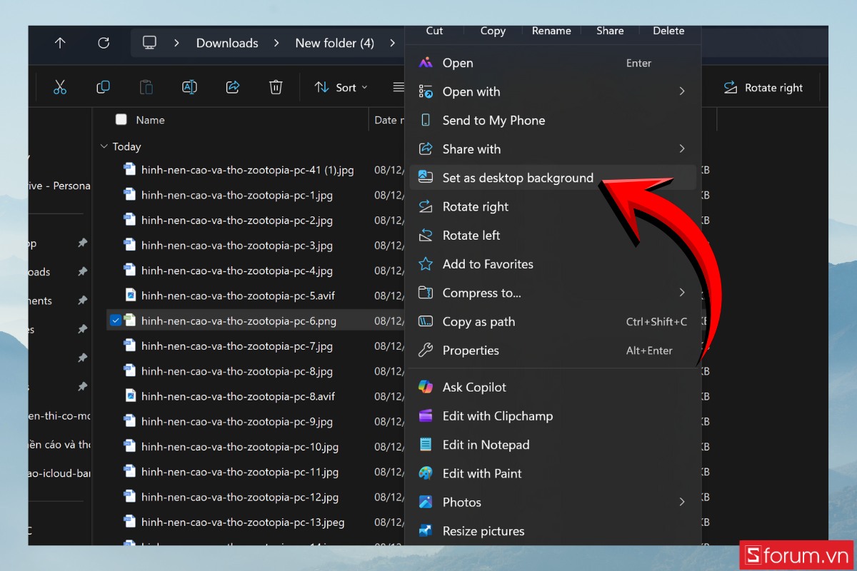 Hướng dẫn cách cài hình nền cáo và thỏ Zootopia trên PC 5