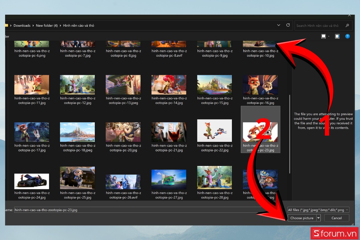 Hướng dẫn cách cài hình nền cáo và thỏ Zootopia trên PC 9