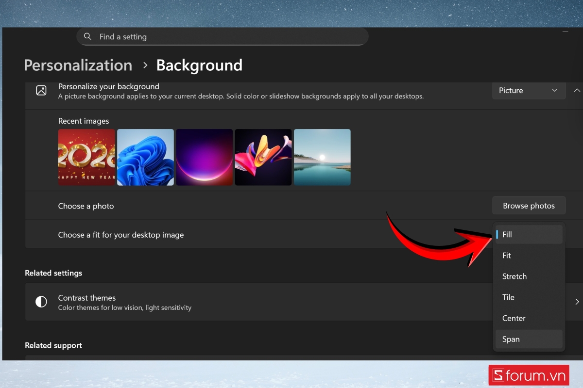 Cách thay hình nền đỏ Tết trên máy tính Windows tùy chỉnh hiển thị