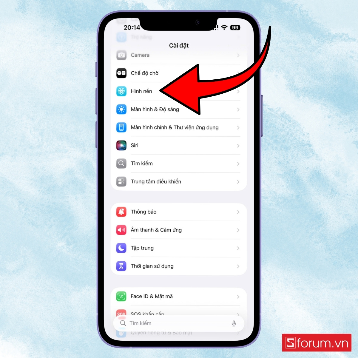 Cách cài đặt hình nền trên iPhone 17e bước 2