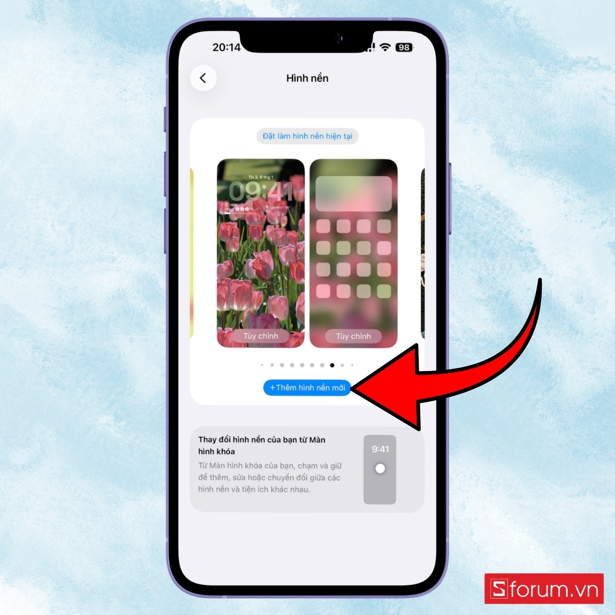 Cách cài đặt hình nền trên iPhone 17e bước 3