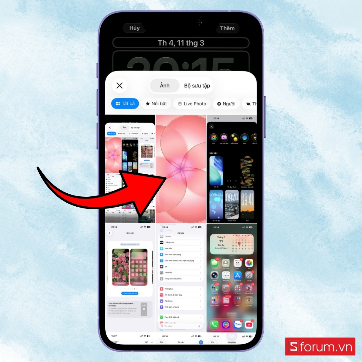 Cách cài đặt hình nền trên iPhone 17e bước 5
