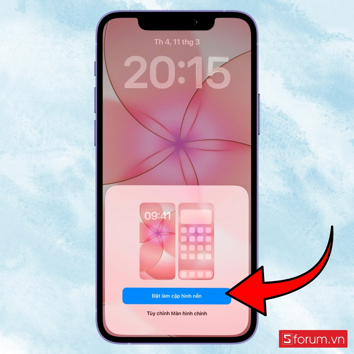 Cách cài đặt hình nền trên iPhone 17e bước 7