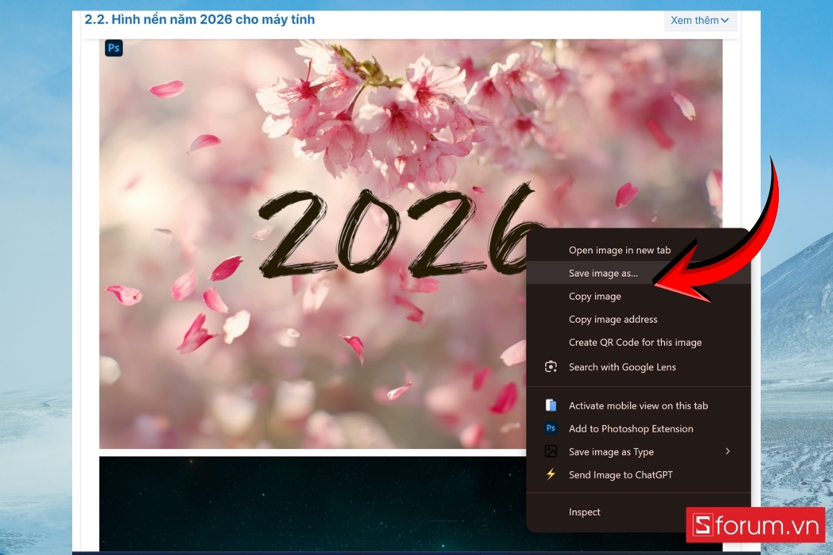 Cách cài hình nền năm 2026 cho máy tính Windows 1