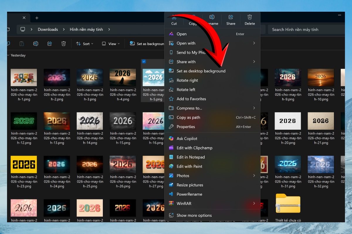 Cách cài hình nền năm 2026 cho máy tính Windows 5