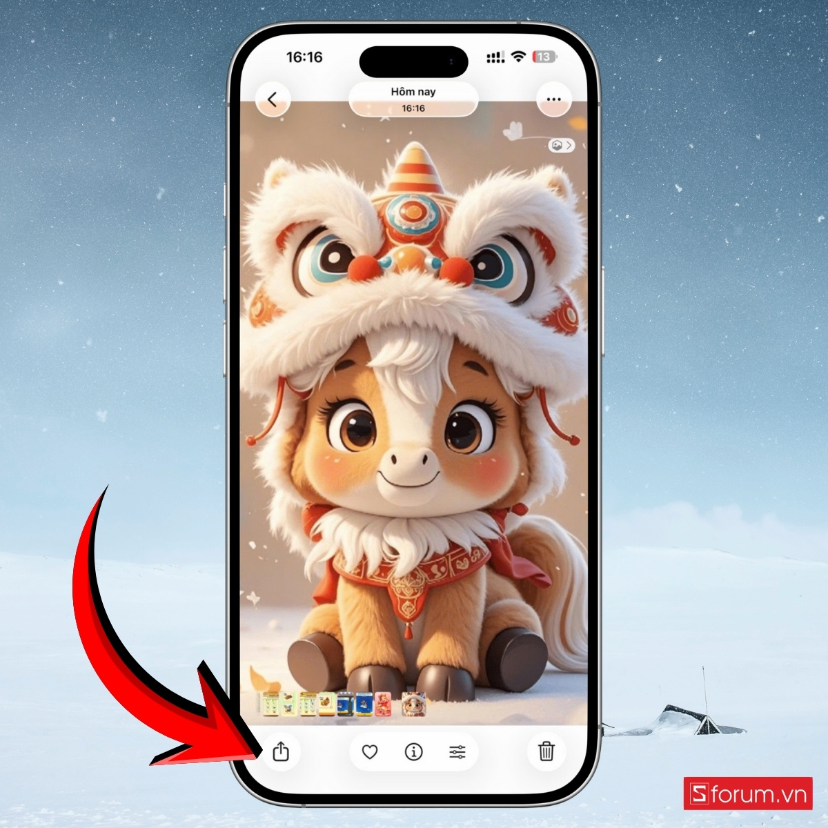 Cách đổi hình nền Tết trên điện thoại iPhone 1