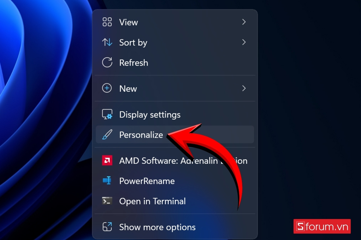 Cách thay hình nền Tết Bính Ngọ trên máy tính Windows mở menu