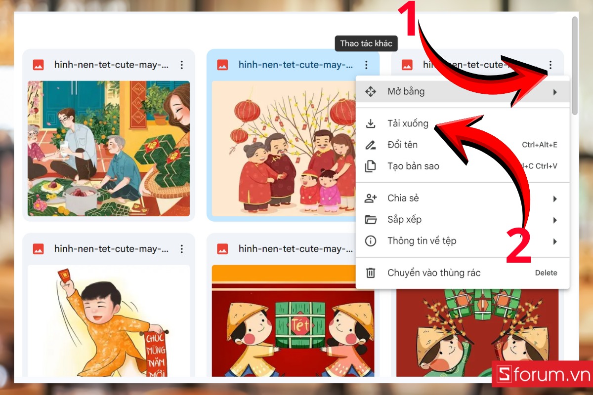 Cách tải hình nền về máy tính chọn ảnh và bấm tải xuống
