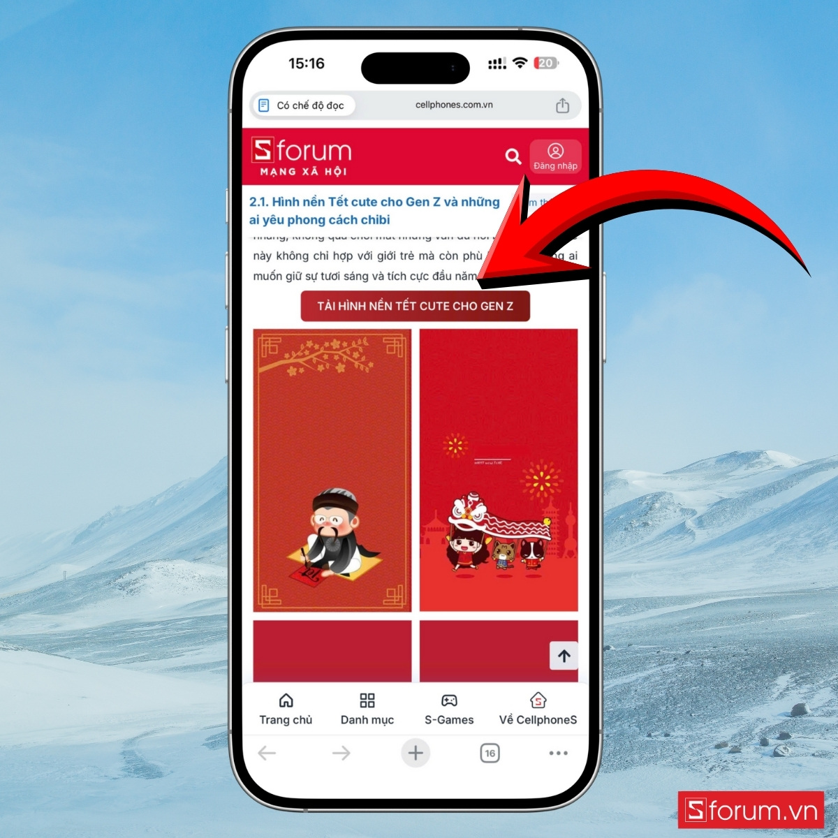 Hướng dẫn tải hình nền Tết cute từ Google Drive về điện thoại và máy tính bước 1 vào link