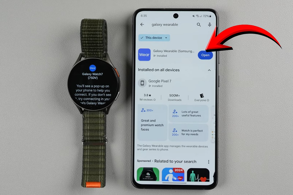Mở ứng dụng Galaxy Wearable