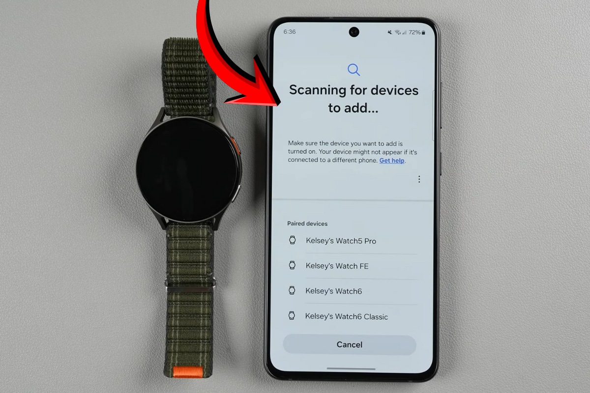Đợi quá trình bắt đầu ghép nối đồng hồ