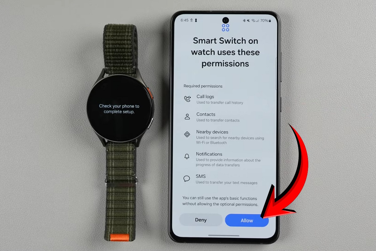 Cấp quyền sử dụng cho Smart Switch trên đồng hồ