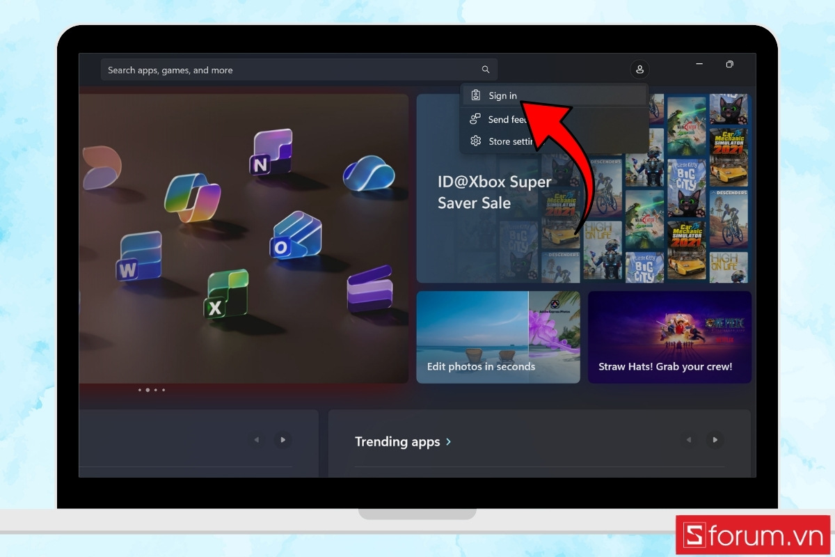 Đăng xuất và đăng nhập lại tài khoản Microsoft bước 4
