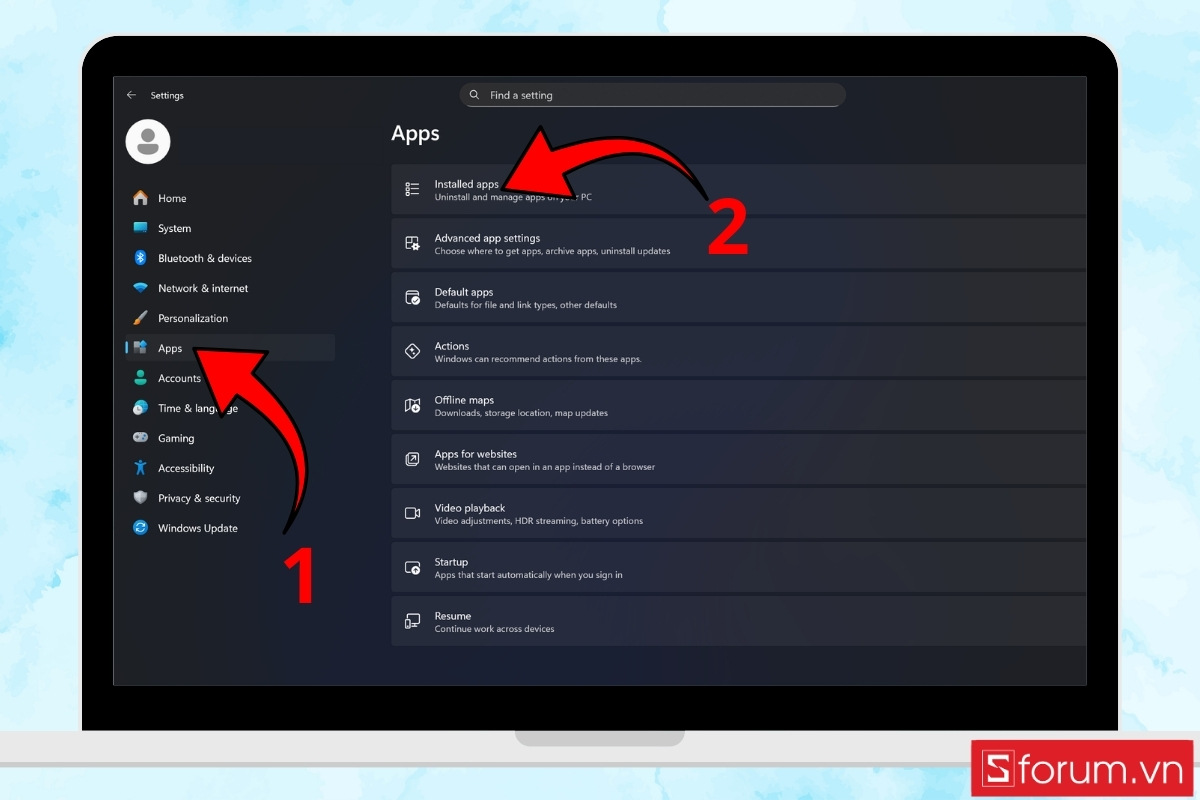 Gỡ cài đặt và cài lại ứng dụng bước 2