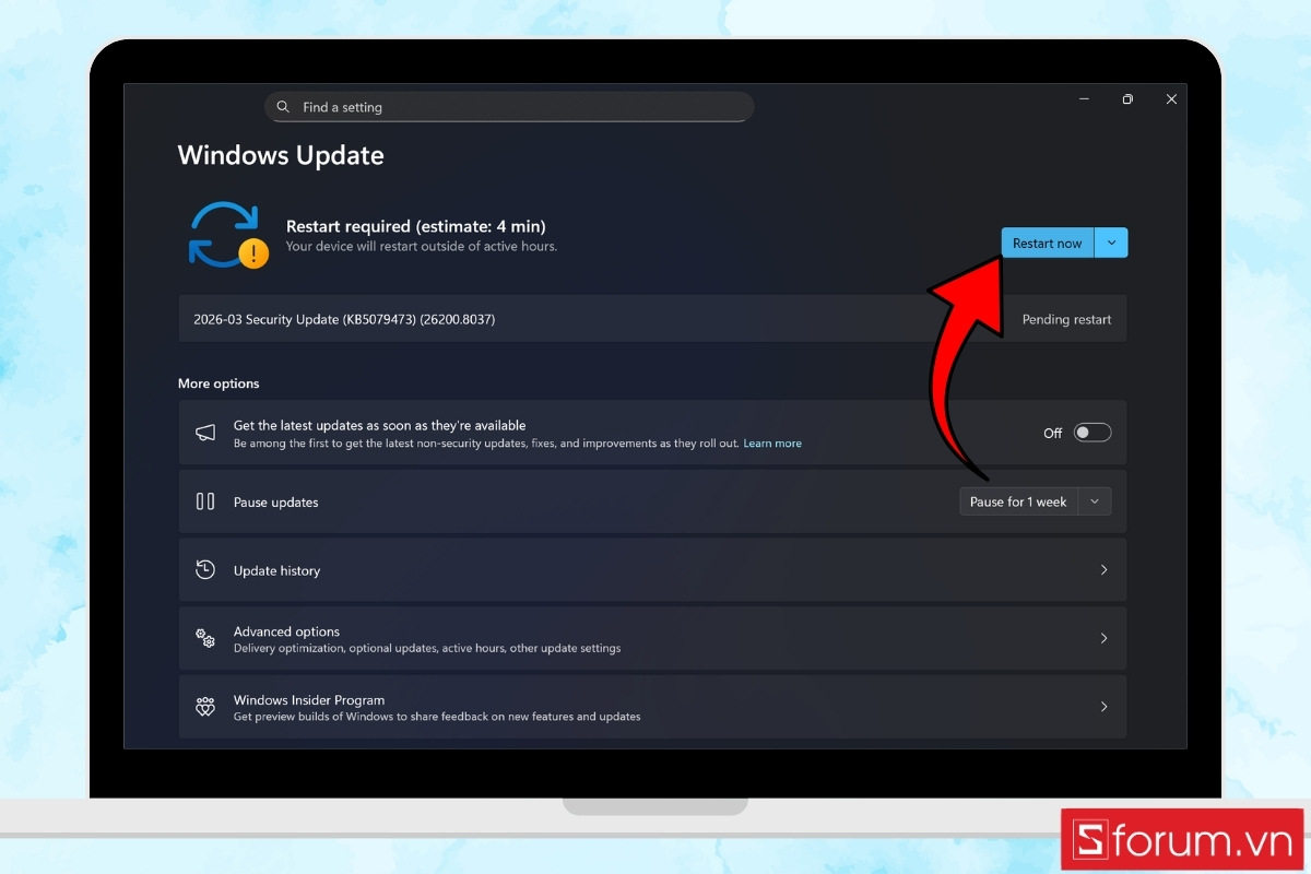 Cập nhật Windows lên bản mới nhất bước 3