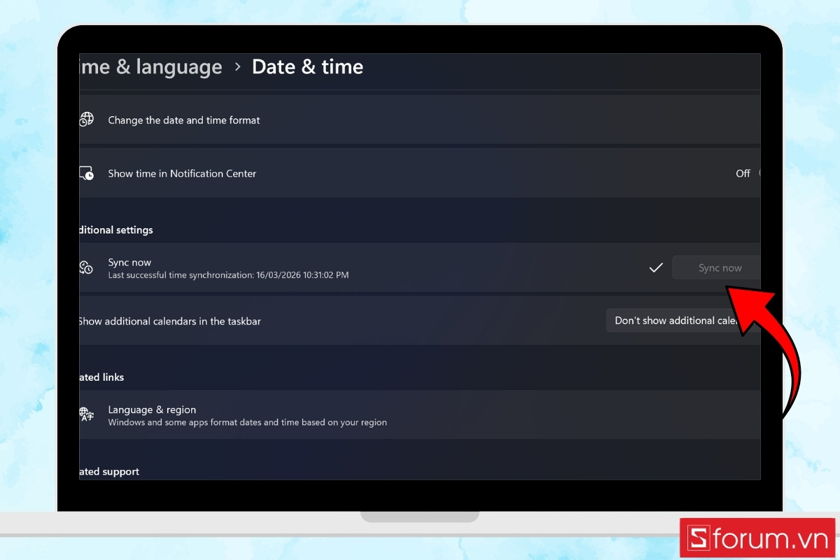 Kiểm tra và đồng bộ thời gian hệ thống bước 5