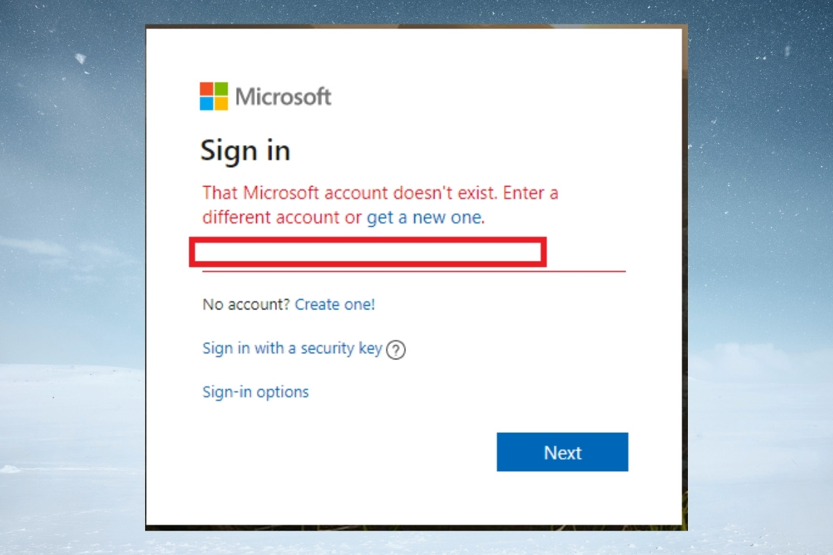 Lỗi xác thực tài khoản Microsoft