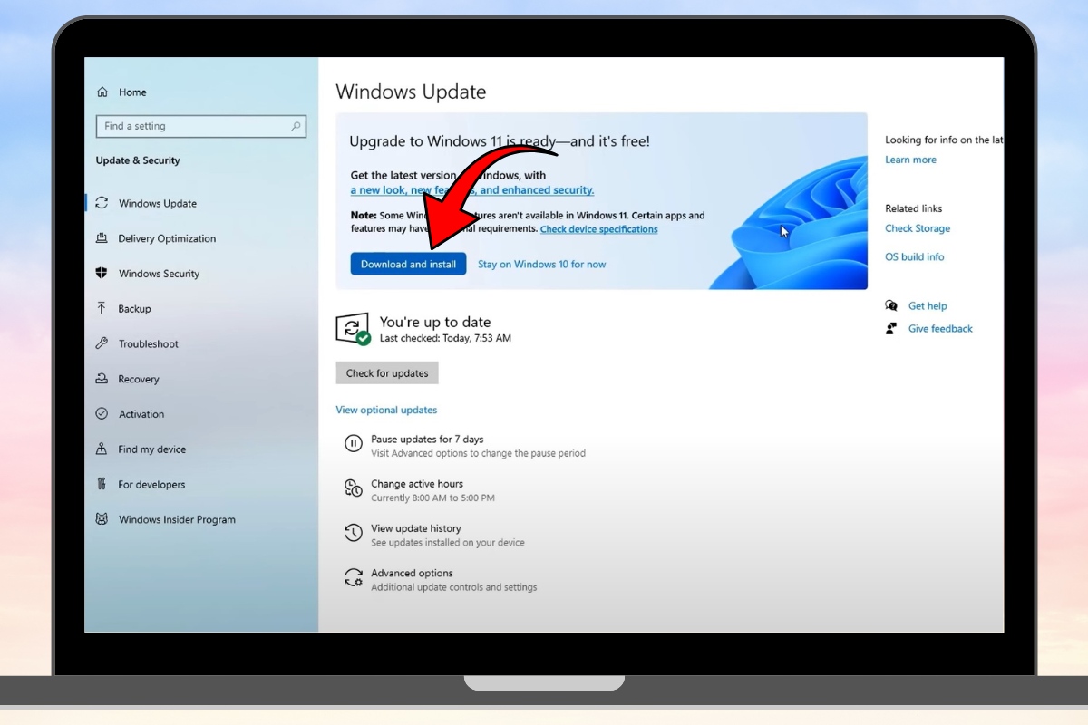 Kiểm tra và cập nhật Windows lên phiên bản mới nhất bước 3