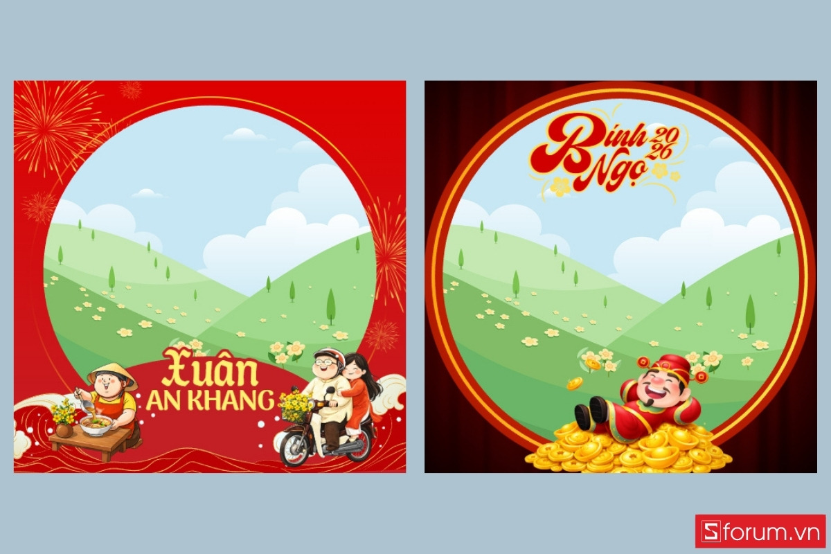 Gợi ý những mẫu khung ảnh Tết Bính Ngọ nổi bật