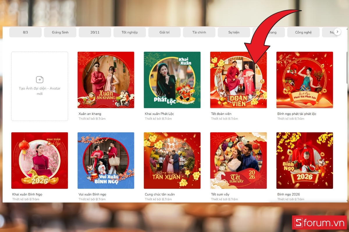 Cách chỉnh sửa và sử dụng khung ảnh Tết online miễn phí bước 1