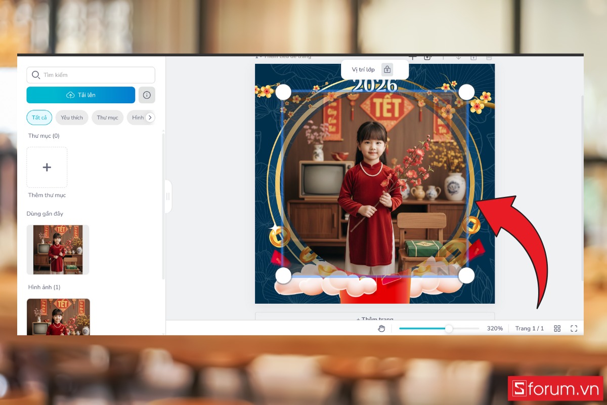 Cách chỉnh sửa và sử dụng khung ảnh Tết online miễn phí bước 5