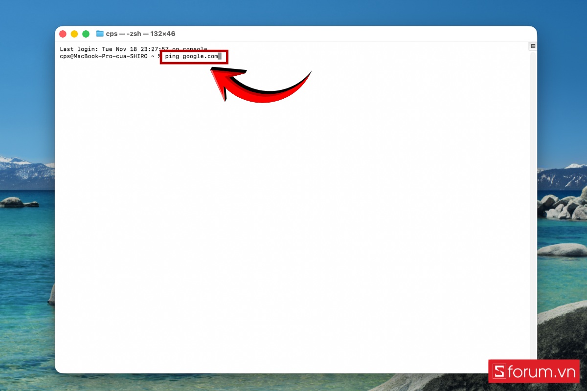 Kiểm tra Ping trên hệ điều hành macOS bước 2