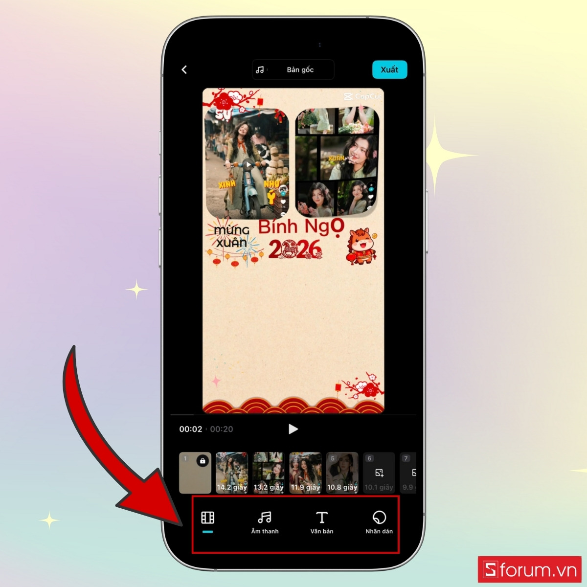 Hướng dẫn cách làm video mẫu Capcut Tết đơn giản chỉnh sửa
