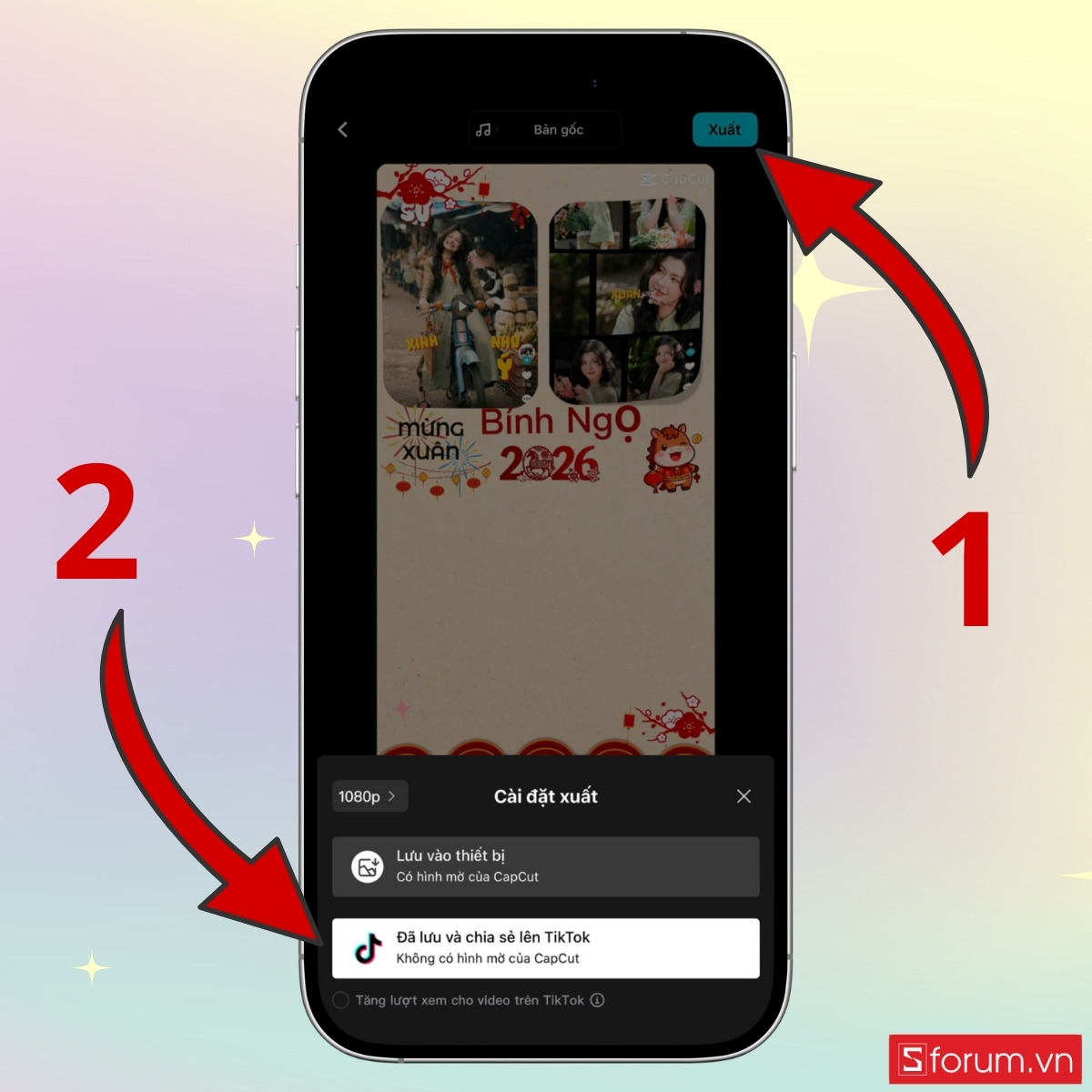 Hướng dẫn cách làm video mẫu Capcut Tết đơn giản xuất video