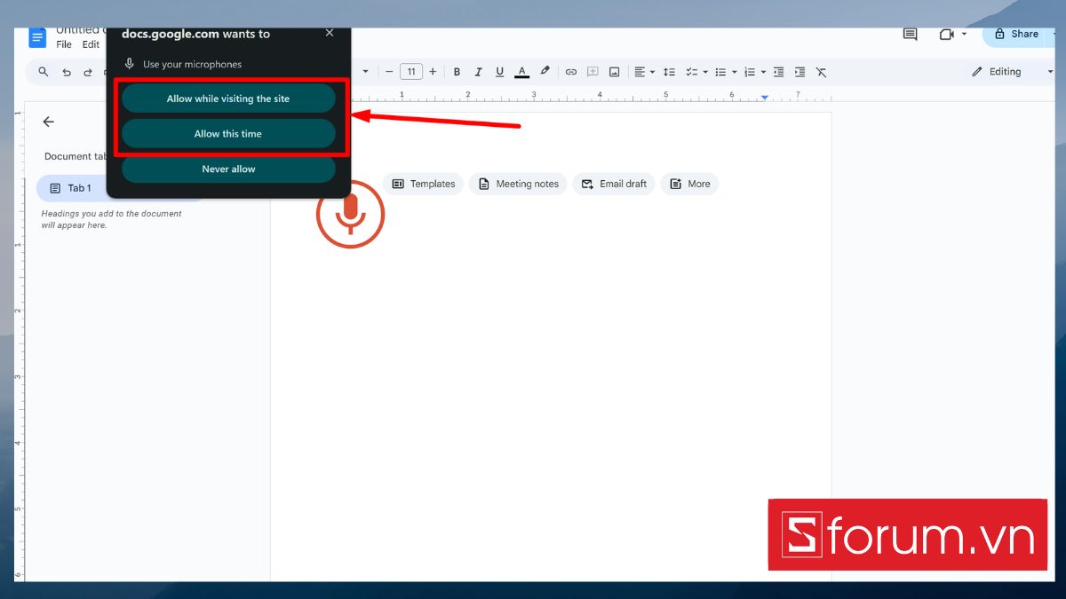 Nhập văn bản bằng giọng nói trên Google Docs bước 3