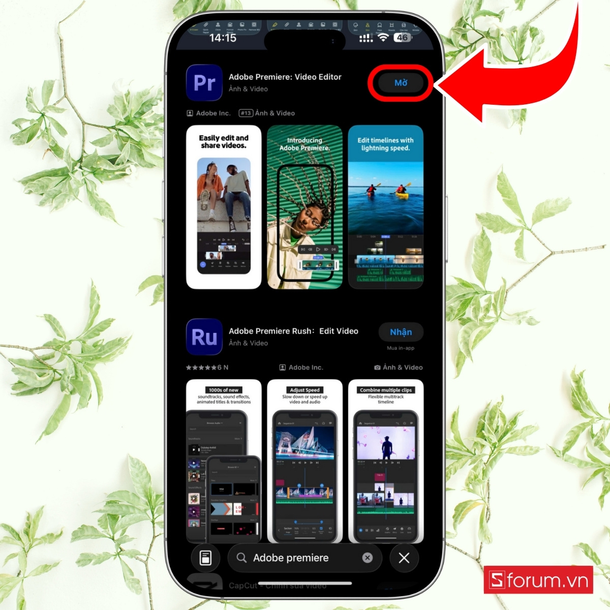 Hướng dẫn tải app Adobe Premiere trên iPhone bước 5