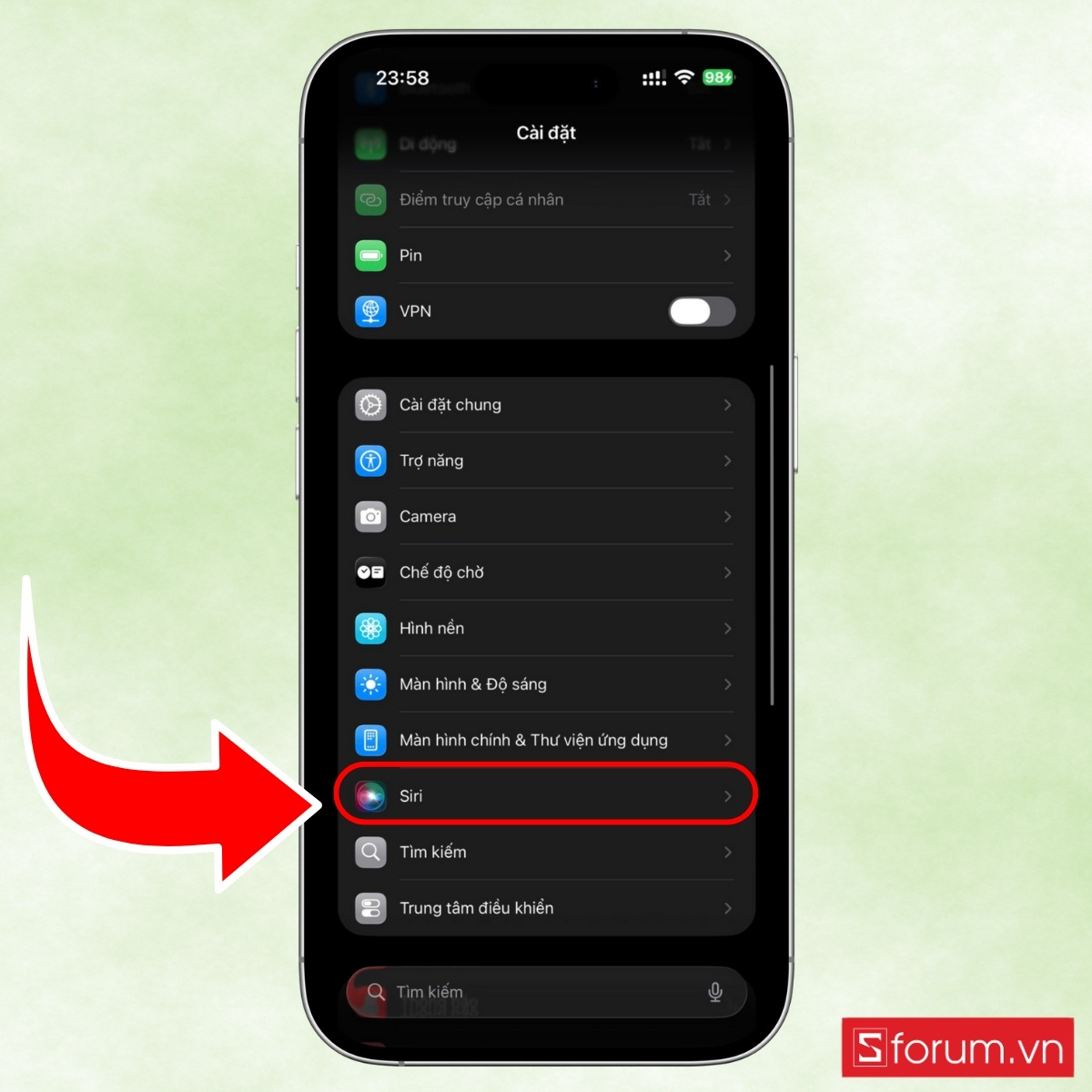 Hướng dẫn tắt Siri trên iPhone 17 nếu không có nhu cầu sử dụng bước 1