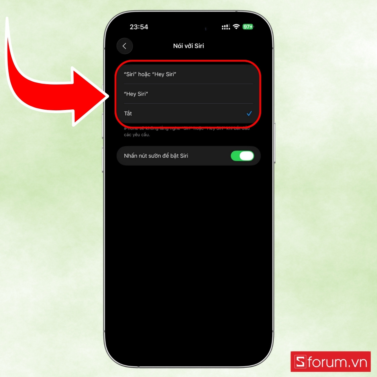 Kích hoạt Siri bằng khẩu lệnh “Hey Siri” để điều khiển bằng giọng nói bước 2