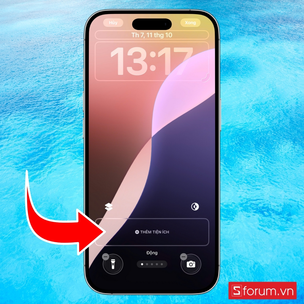Cách cài thời tiết trên màn hình khóa iPhone - bước 2