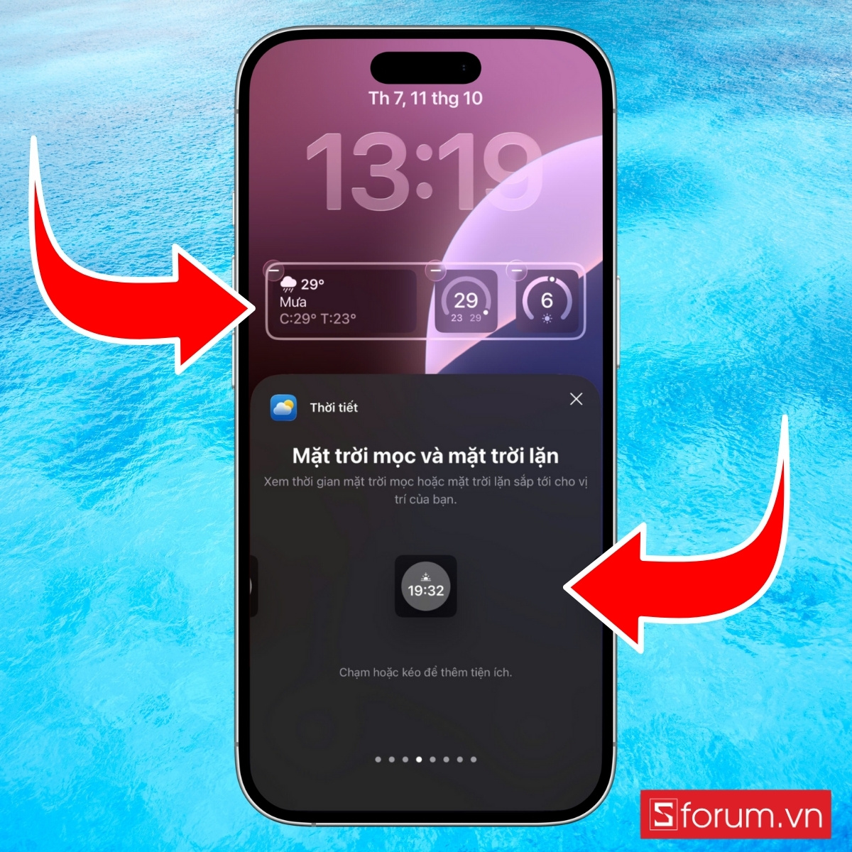 Cách cài thời tiết trên màn hình khóa iPhone - bước 4