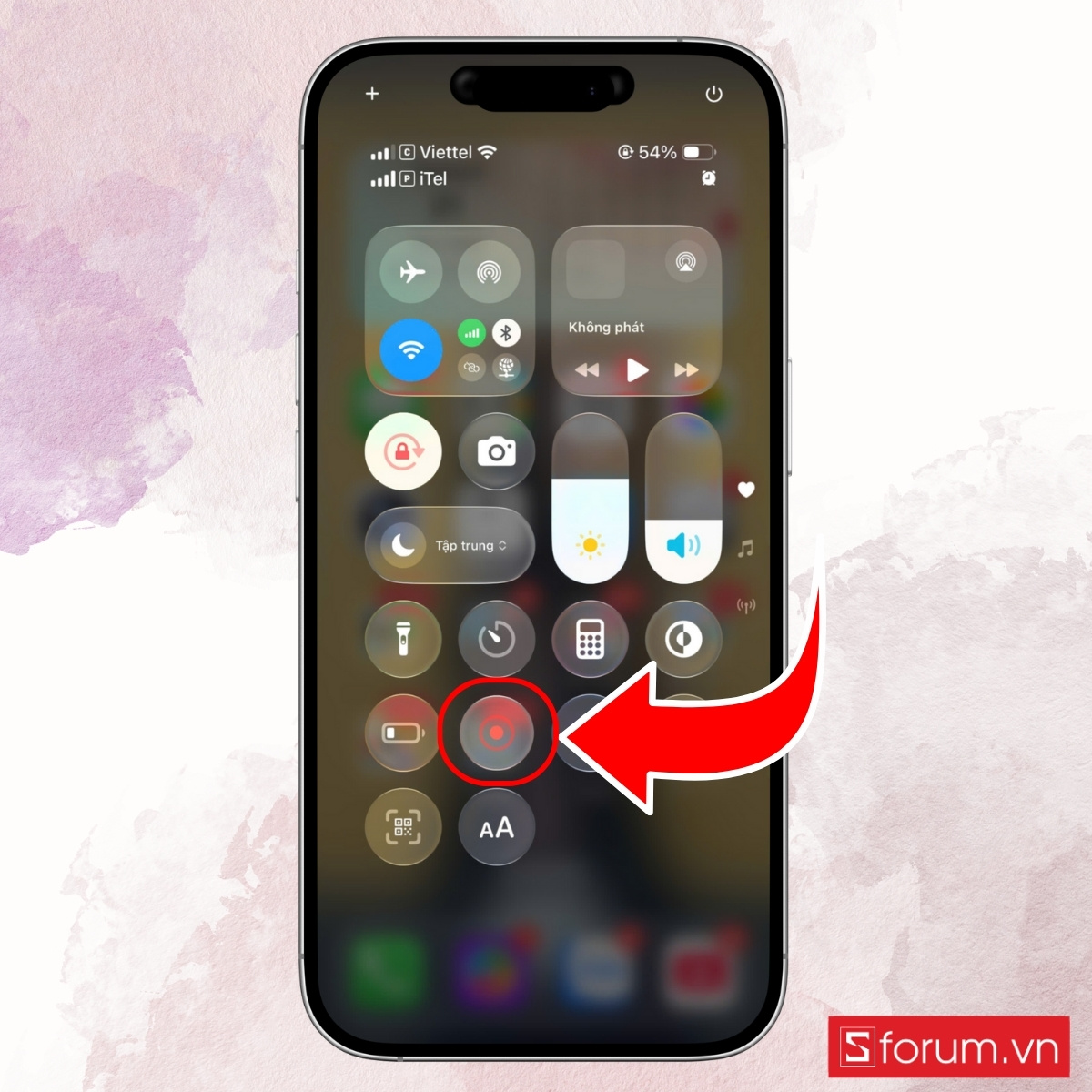Cách quay màn hình iPhone 17 có thu cả âm thanh (microphone) bước 1