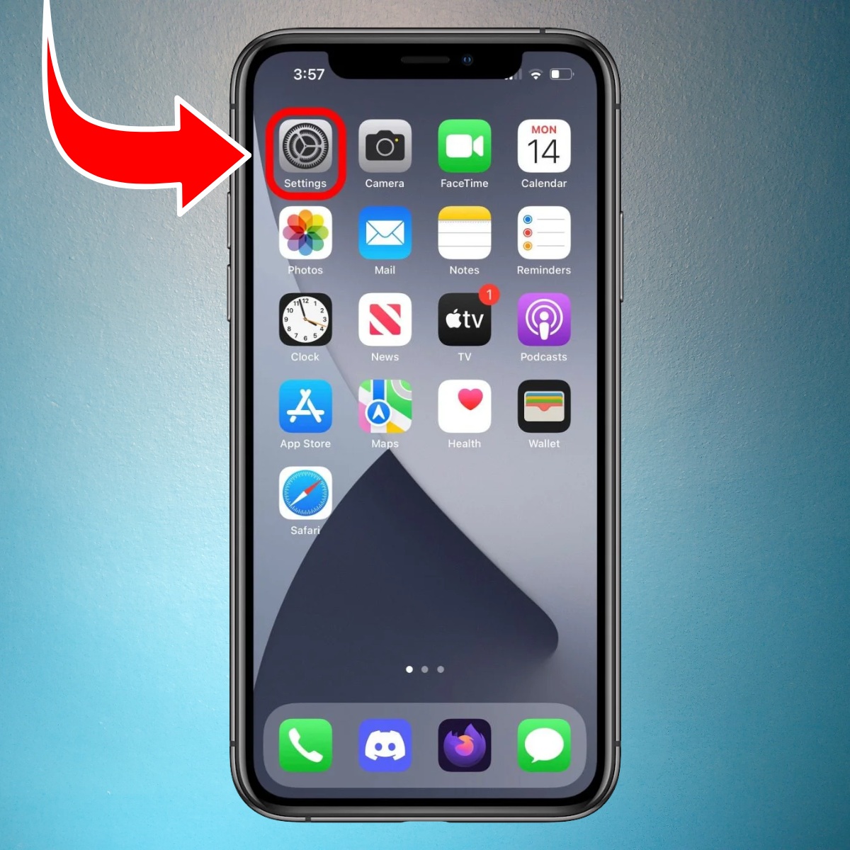 Mở Cài đặt trên iPhone
