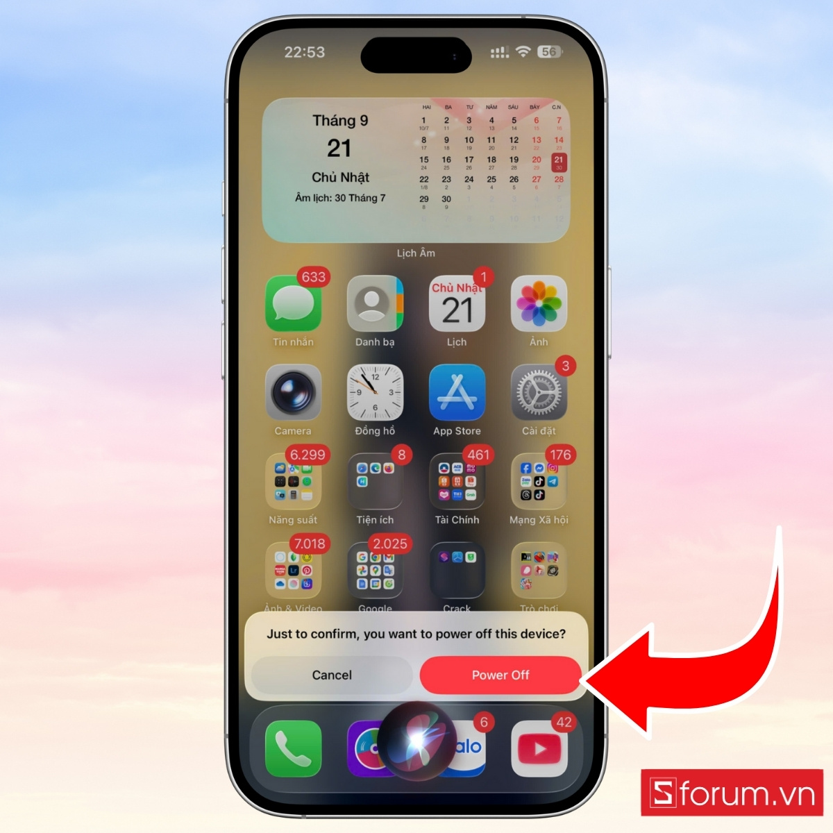 Cách tắt nguồn iPhone 17 bằng Siri bước 3