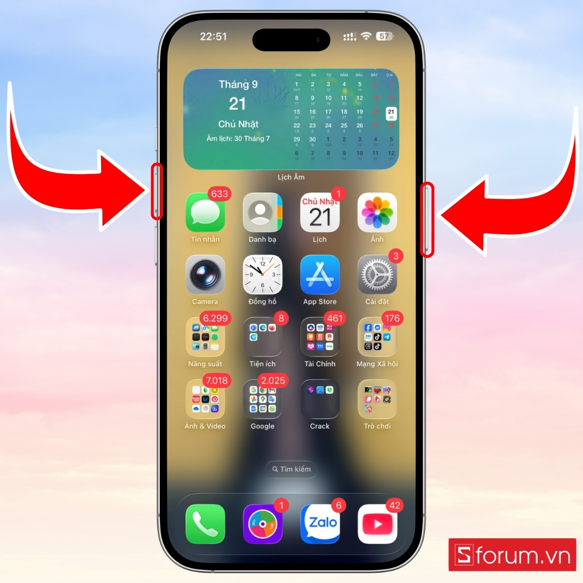 Cách tắt nguồn iPhone 17 bằng tổ hợp phím vật lý bước 1