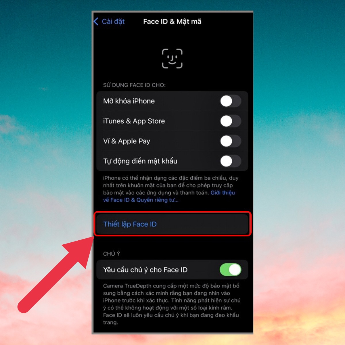 Thiết lập Face ID