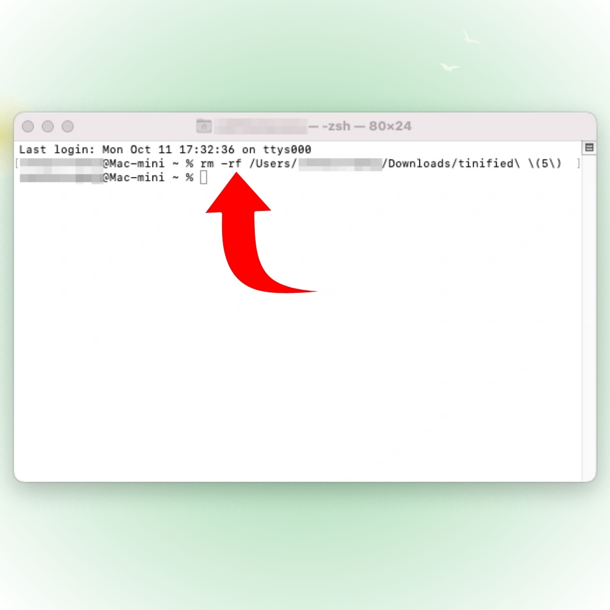 Cách xóa file trên Mac bằng Terminal bước 3