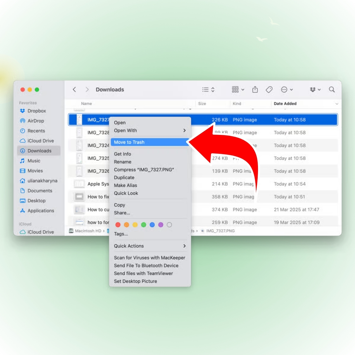 Xóa file trên Macbook bằng Finder bước 2