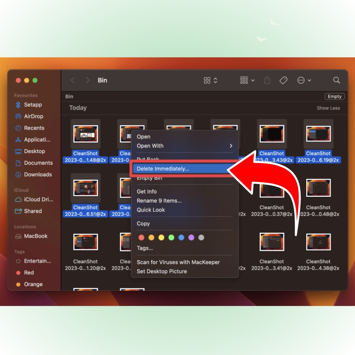Xóa file trên Macbook bằng Finder bước 3